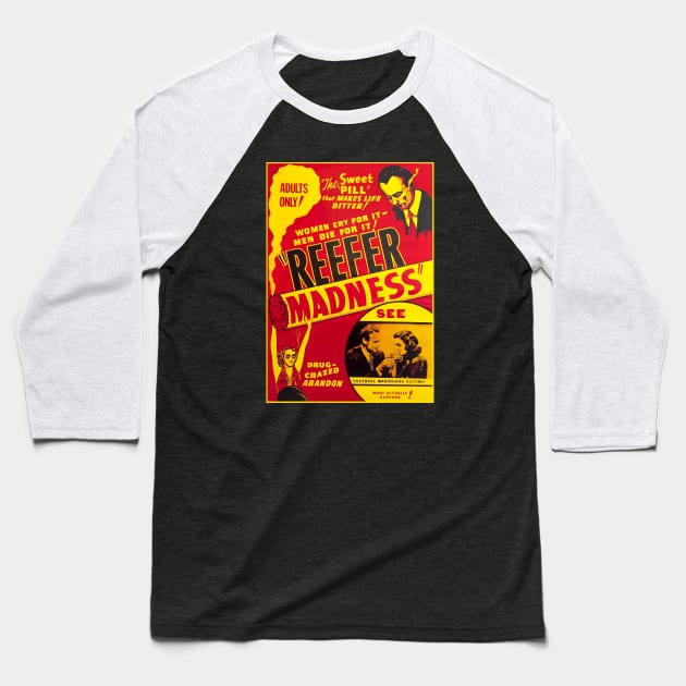 Reefer Madness - Original Design Baseball T-Shirt by RainingSpiders